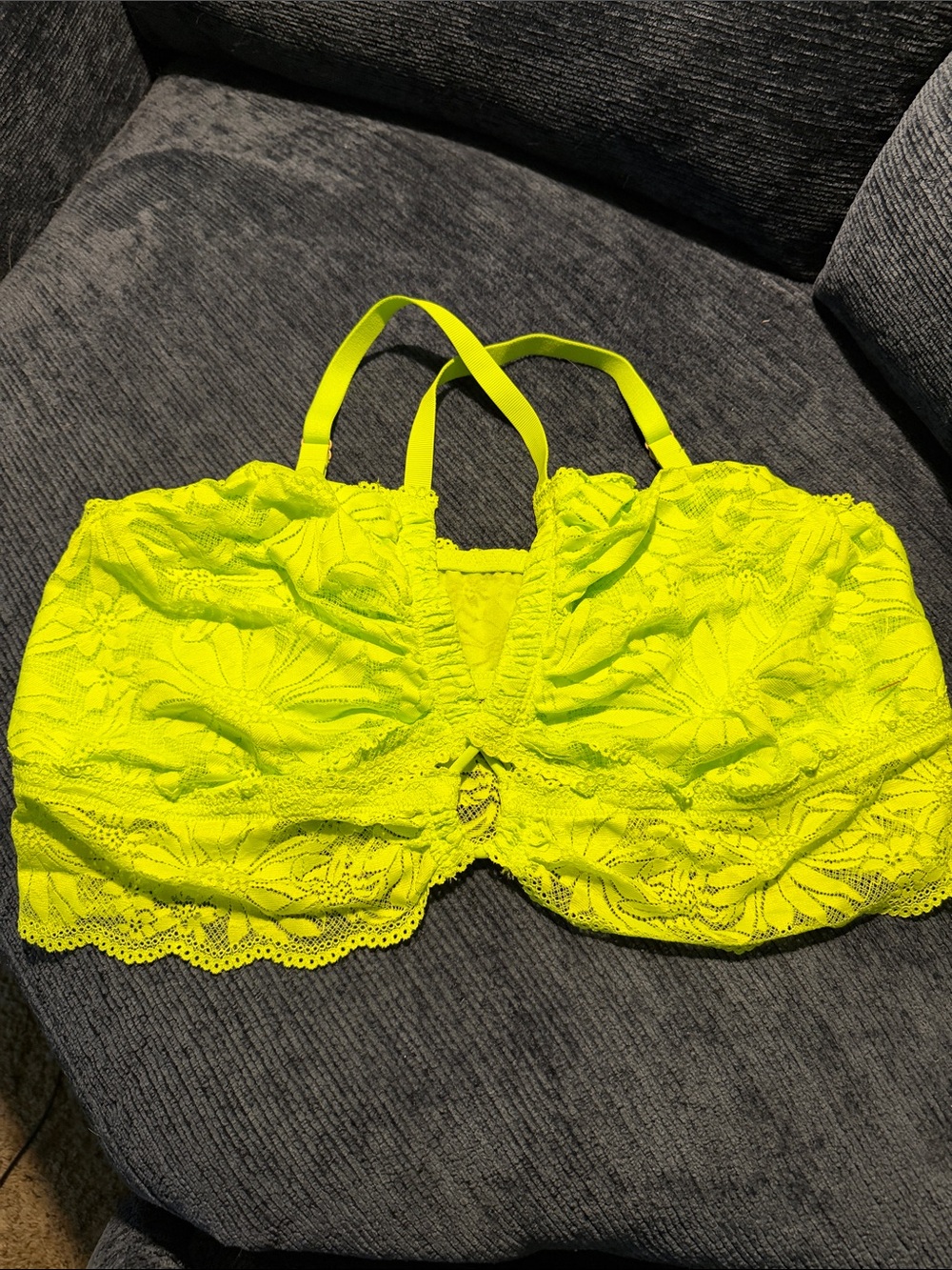 aerie Neon Lace Bralette in Highlighter Yellow